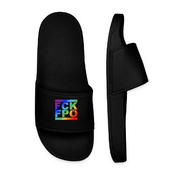 FCK FPÖ - LGBTQ - Montrer l’exemple à la droite - Claquettes Homme - noir - Devant