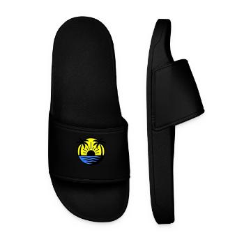 Palm Trees Beach Sunset - Men’s Pool Sliders - black - Front