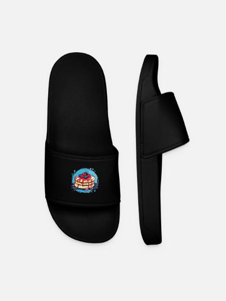 Pancakes with berries - Men’s Pool Sliders - black