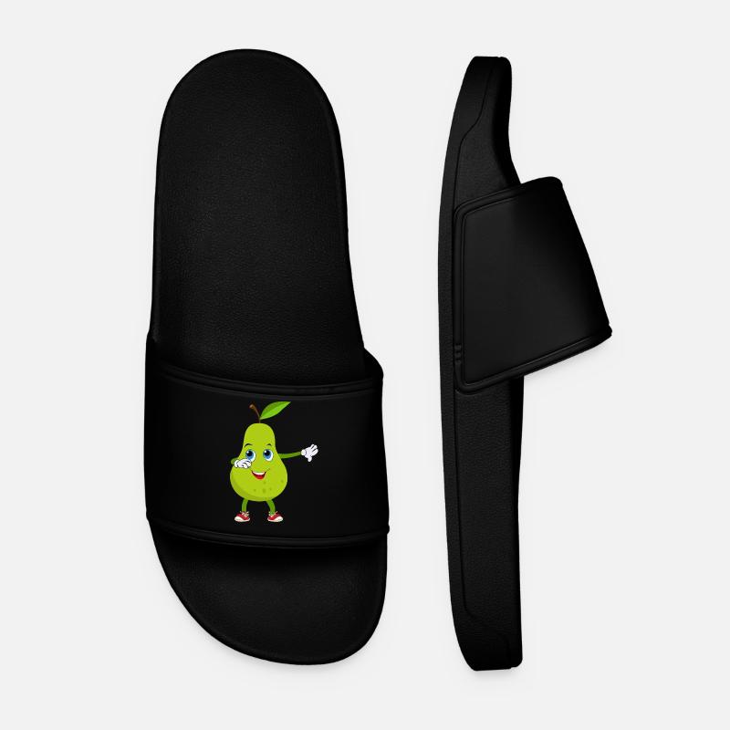 Pear Dabbing Fruit Fruit - Men’s Pool Sliders - black