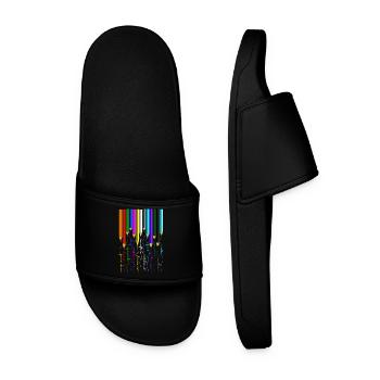 Pencils, colored pencils, wooden pencils, crayons, felt-tip pens - Men’s Pool Sliders - black - Front