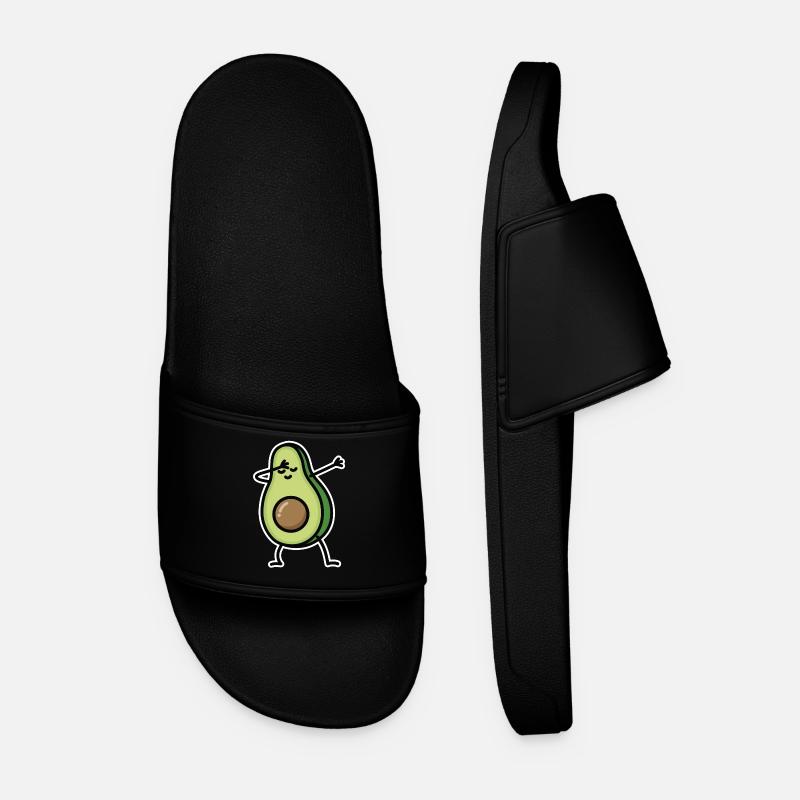 Avocado dab dabbing - Men’s Pool Sliders - black
