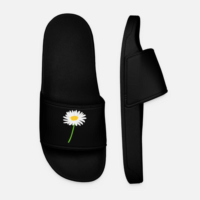 Blume Gänseblümchen mit Stiel - Männer Badelatschen - Schwarz