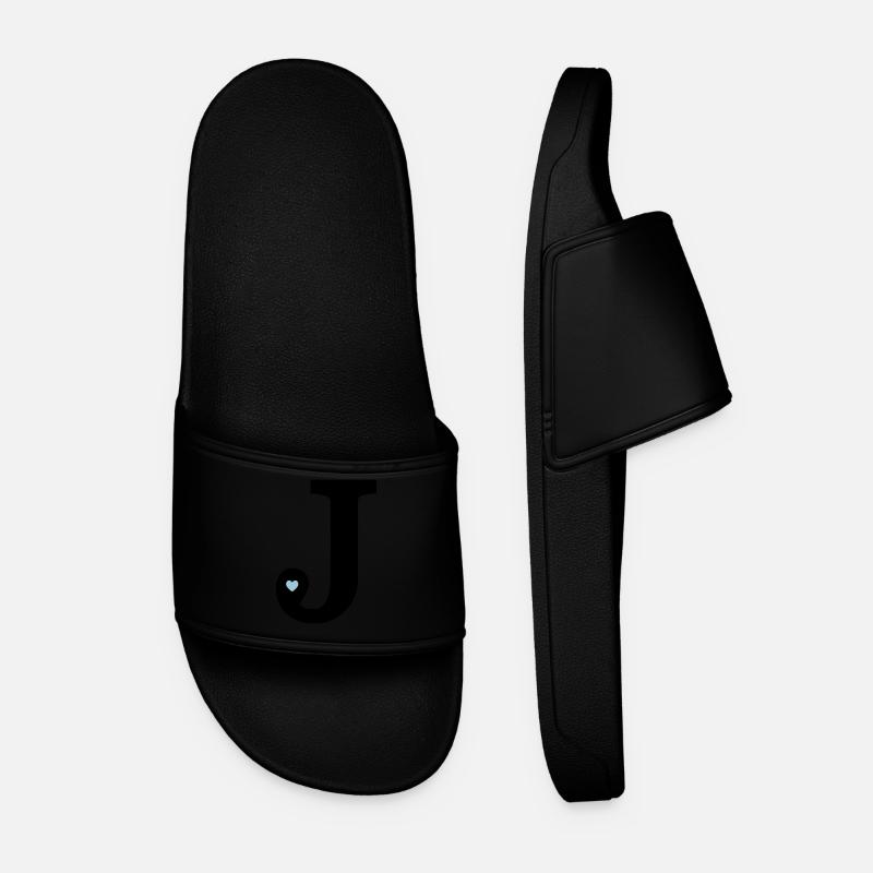 Letter J initial - Men’s Pool Sliders - black
