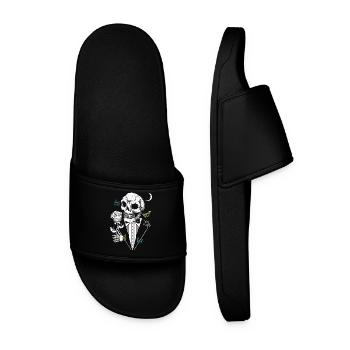 Gentelman Skull with Rose - Men’s Pool Sliders - black - Front