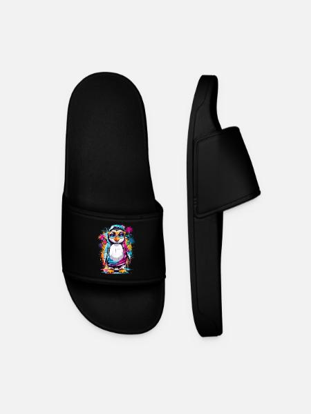 Cool Penguin - Men’s Pool Sliders - black