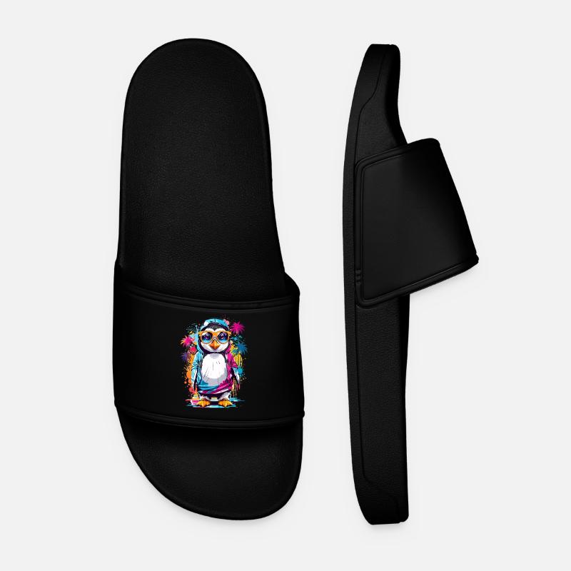 Cool Penguin - Men’s Pool Sliders - black