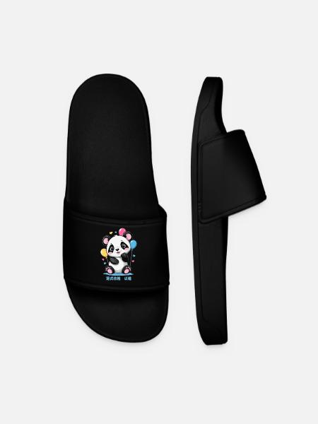 Ours panda mignon - Claquettes Homme - noir