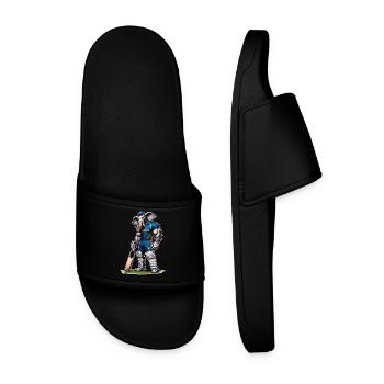 India cricket sport elephant design - Men’s Pool Sliders - black - Front
