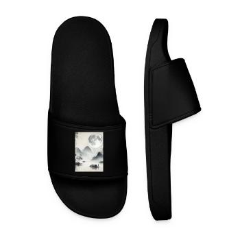 CHINESE FULL MOON SERENITY LANDSCAPE - Men’s Pool Sliders - black - Front