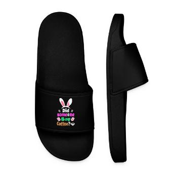 Quelqu’un a dit café ? Lapin de Pâques Humour - Claquettes Homme - noir - Devant