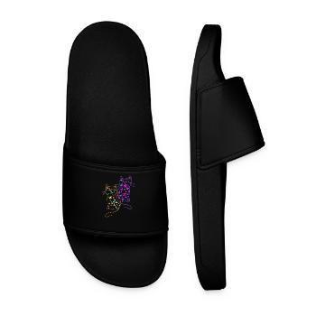 Années 80 Chats Chat Papillons Insectes - Claquettes Homme - noir - Devant