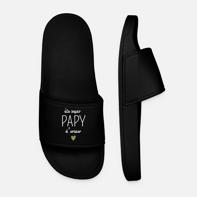 Élu super papy d’amour - Claquettes Homme - noir