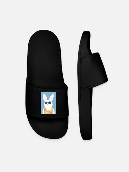 Summer bunny vintage - Men’s Pool Sliders - black