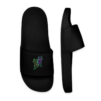 des années 80 Rétro Chats Chat Teen Papillons Enfant - Claquettes Homme - noir - Devant