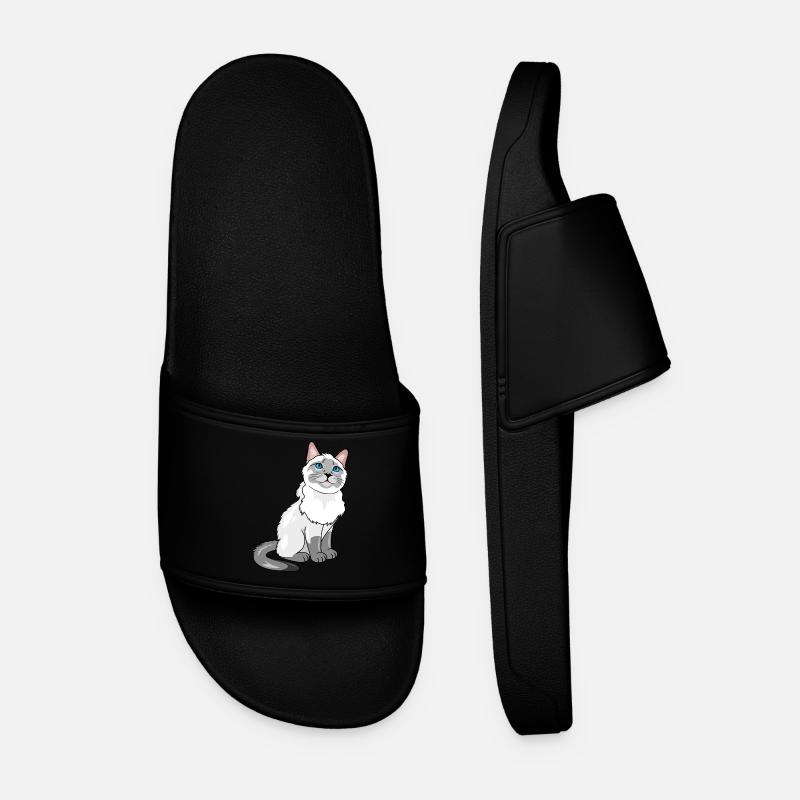 Proud Siamese cat - Men’s Pool Sliders - black