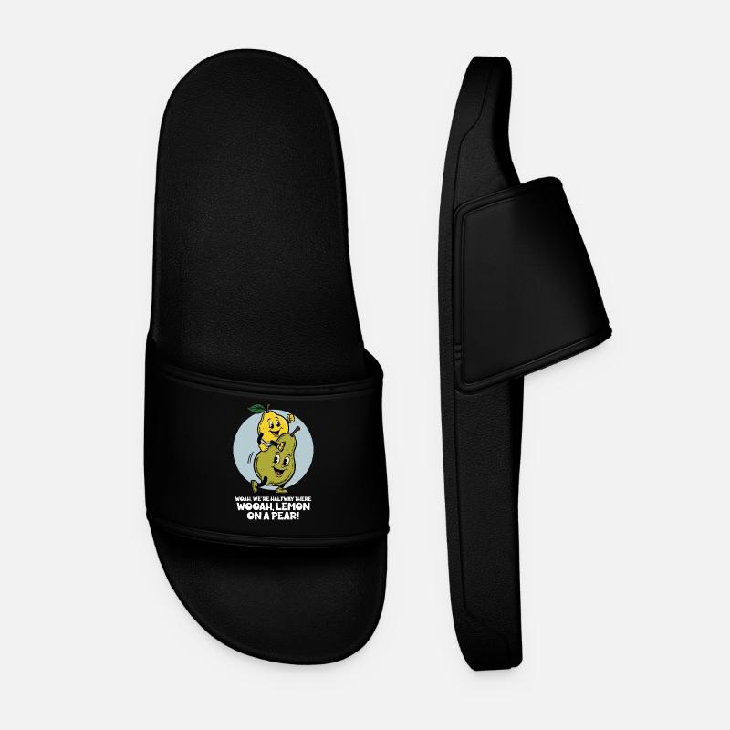 Lemon on a Pear - Men’s Pool Sliders - black