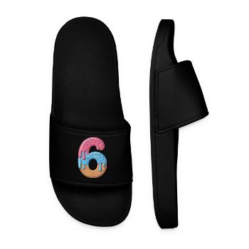 Eiscreme Zahl 6 Geburtstags Motiv Für Kinder - Men’s Pool Sliders - black - Front