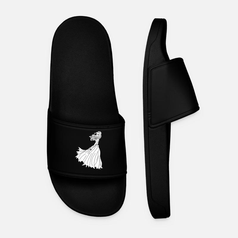 The ghostly white lady - Men’s Pool Sliders - black
