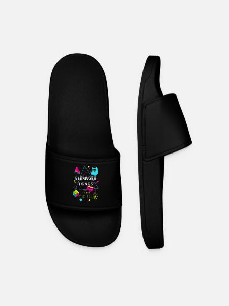 80s Neon Retro Gaming - Men’s Pool Sliders - black