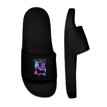 11th Birthday Horses Gymnast Vaulting Gift - Men’s Pool Sliders - black - Front