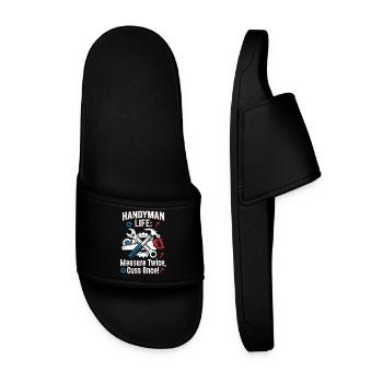 Craftsman's life: measure twice - Men’s Pool Sliders - black - Front