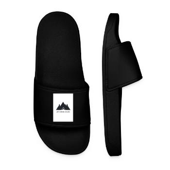 Adventure Awaits Berge Design - Männer Badelatschen - Schwarz - Vorne