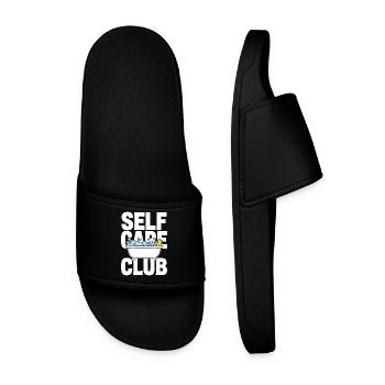 Self Care Club mit Schaumbad und Ente - Männer Badelatschen - Schwarz - Vorne