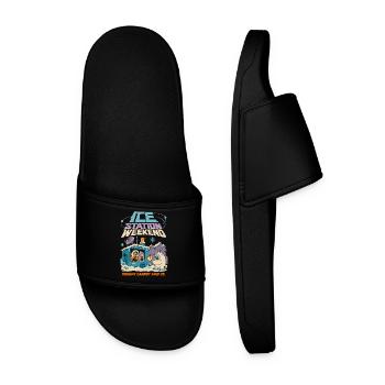 Eisstation Wochenende Winter Humor - Men’s Pool Sliders - black - Front