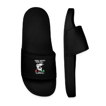 Truite, pêche, hameçon, canne à pêche, pêcheur, poisson-grenouille - Claquettes Homme - noir - Devant