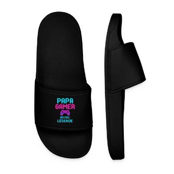 Papa GAMER Niveau : Légende cadeau fête des pères - Claquettes Homme - noir - Devant