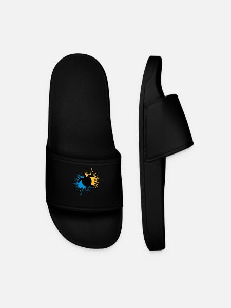 Blob of drops of turtle - Men’s Pool Sliders - black