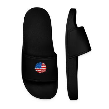 USA Amerika America Flagge Flag - Männer Badelatschen - Schwarz - Vorne