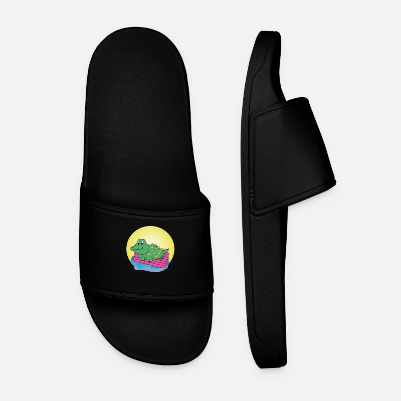 Kai Crocodile - Gift - Gift Idea - Men’s Pool Sliders - black