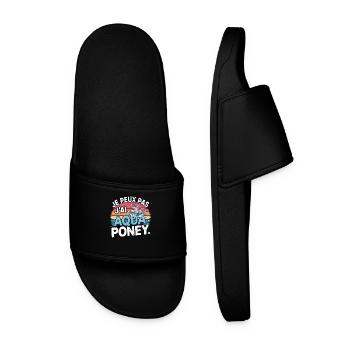 je peux pas j ai Aqua poney - Claquettes Homme - noir - Devant