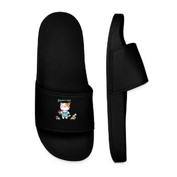 Cute cat - Men’s Pool Sliders - black - Front