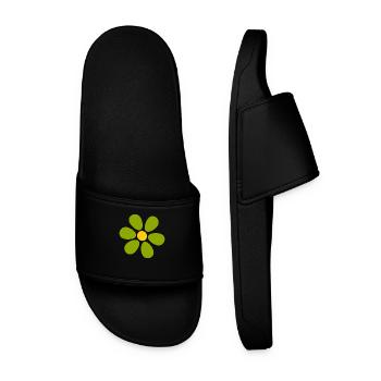 Fleur verte, fleur verte, fleurs vertes, jour de la Saint-Patrick - Claquettes Homme - noir - Devant