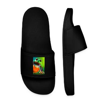 Grenouille colorée - Claquettes Homme - noir - Devant