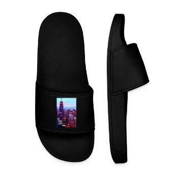 New York City Skyline - Männer Badelatschen - Schwarz - Vorne