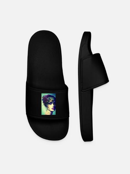 Abstract Facial Art - Men’s Pool Sliders - black