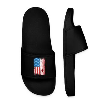 July 4 Fishing - Men’s Pool Sliders - black - Front
