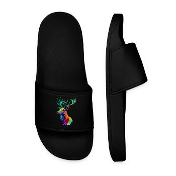 Deer - Men’s Pool Sliders - black - Front