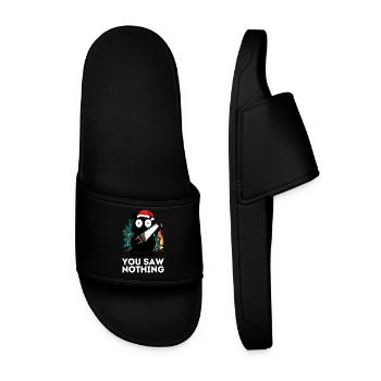 Christmas - You Didn't See Anything - Cat Fir Tree - Men’s Pool Sliders - black - Front