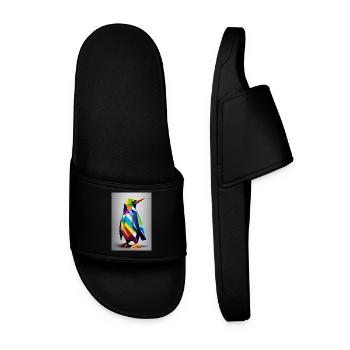 Origami Penguin - Men’s Pool Sliders - black - Front