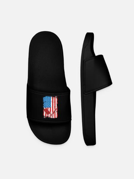US Flagge Schlachter - Männer Badelatschen - Schwarz