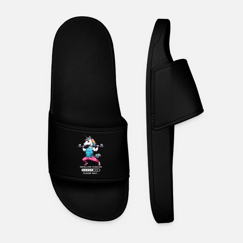 Licorne bodybuilder - Claquettes Homme - noir