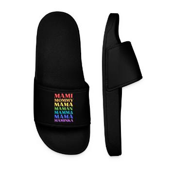"Mami Mommy Mama Maman Mamma Mamá Maminka" - Männer Badelatschen - Schwarz - Vorne