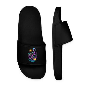 Flamingo Pineapple Fruits - Men’s Pool Sliders - black - Front