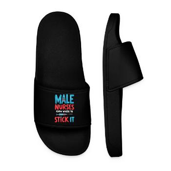 Male Nurses - Men’s Pool Sliders - black - Front
