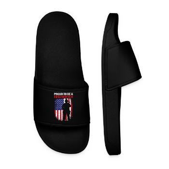 Firefighter Fire Brigade - Men’s Pool Sliders - black - Front